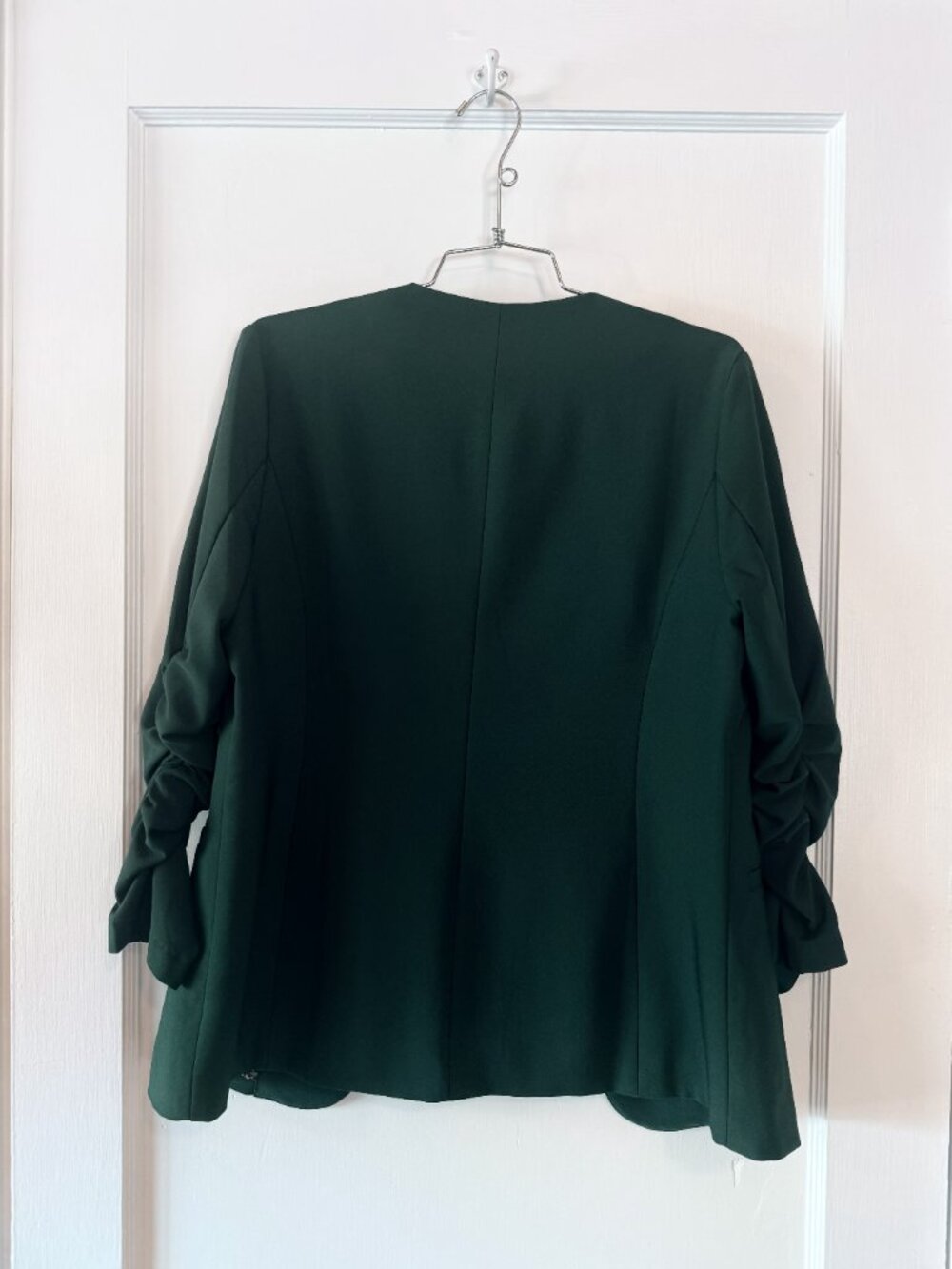 Skies are Blue Raja Collarless Blazer in Dark Green - Picture 2 of 2